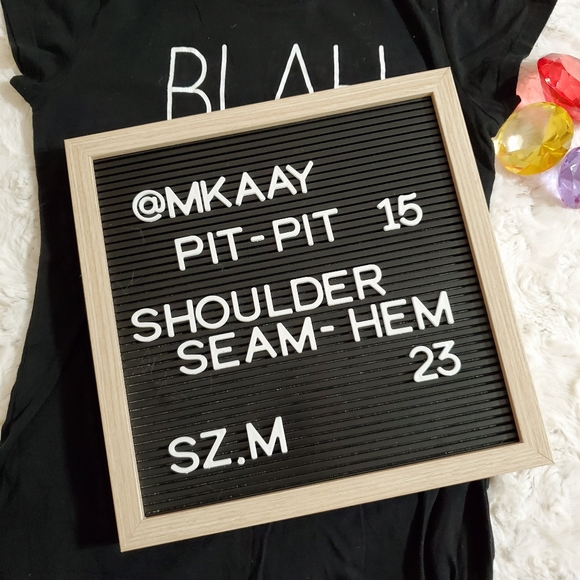 Wound Up 'Blah, blah, blah' black short sleeve graphic tee Med (7-9) Humor snark - Picture 4 of 4